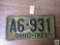 Antique Ohio 1929 license plate