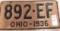 1936 Ohio tag