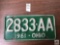 1961 Ohio green plate