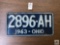 1963 Ohio blue plate