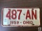 1959 Ohio plate