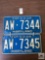 Two 1969 Maryland Blue plates, consecutive numbers
