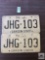 Pr of matched New Jersey undated plates