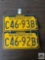 Two Consecutive number Pa. Motor Vehicle plates