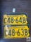 Two consecutive numbers 1966 Pa. M.V. Business plates