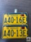 Two 1960's era PA Dealer tags with 1967 registration stickers
