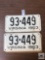 Pr of matched Virginia 1963 license plates