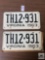 Pair of matching numbers 1963 Virginia plates