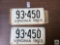 Pair of NOS Virginia 1963 plates with wrapper