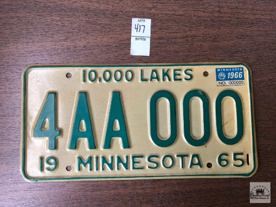 Vintage License Plate, 1965 Minnesota