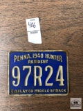 Pennsylvania 1940 Hunter Resident License