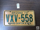 Arizona 1973 Auto License Pate