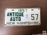 New Hampshire 1957 Antique Auto License Plate