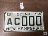 New Hampshire 1965 License Plate