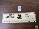 License Topper, 1607-1957 James City, 3142