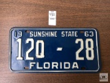 Florida 1963, Sunshine State license plate