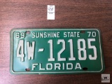 Florida 1970, Green plate, white lettering