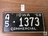 Iowa 1958, Commercial Plate