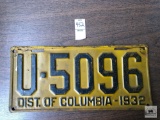 1932 District of Columbia plate