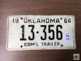 1964 Oklahoma Commercial Trailer plate