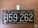 1945 Maryland black plate