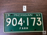 1963 Michigan Farm plate