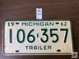 1962 Michigan Trailer plate