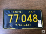 1965 Michigan Trailer Plate