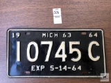 1963 Michigan plate, expires 5-14-64