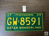 1959 Green Michigan plate