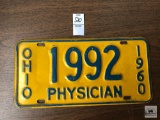 Rare 1960 Ohio Physician plate