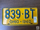 1960 Ohio plate