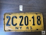 1941 New York plate