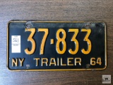 1964 New York Trailer Plate