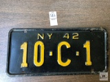 New York 1942 black plate