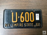 1960 New York black plate