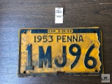 1953 Penna Plate
