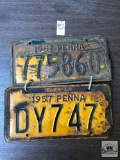 Two 1957 plates
