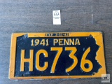 1941 Penna plate