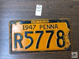 1947 Penna plate