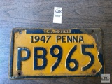 1947 Penna plate