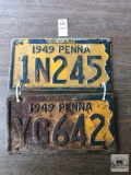 Two 1949 Penna plates