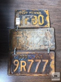 Three PA plates, 1939, and 1940 Truck