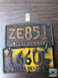 Two 1930's Penna. plates
