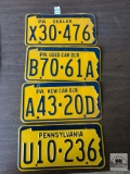 Four PA. plates, Dealer and other