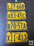 Four Pa. Dealer and other plates