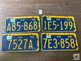 Four 1958 PA plates
