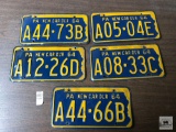 Five 1964 PA New Car Dealer plates