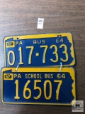 Two 1964 PA Bus and School Bus tags