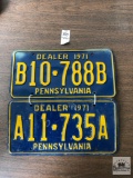 Two 1971 PA Dealer tags